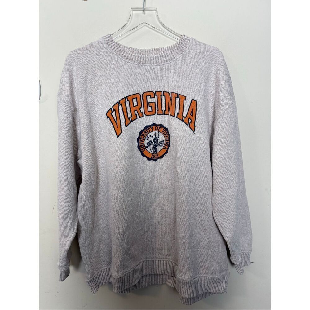 UG Apparel UVA Virginia Cavaliers Gray Cotton Knit Sweater XL College Spirit Gam